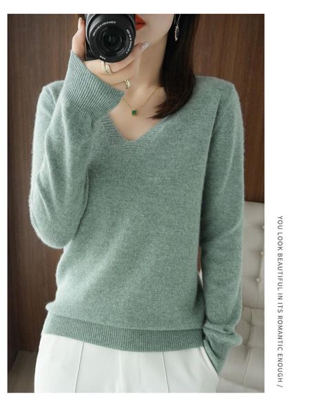 

women's sweaters 2021autumn winter cashmere sweater women keep warm v-neck pullovers knitting fashion korean long sleeve loose, White;black