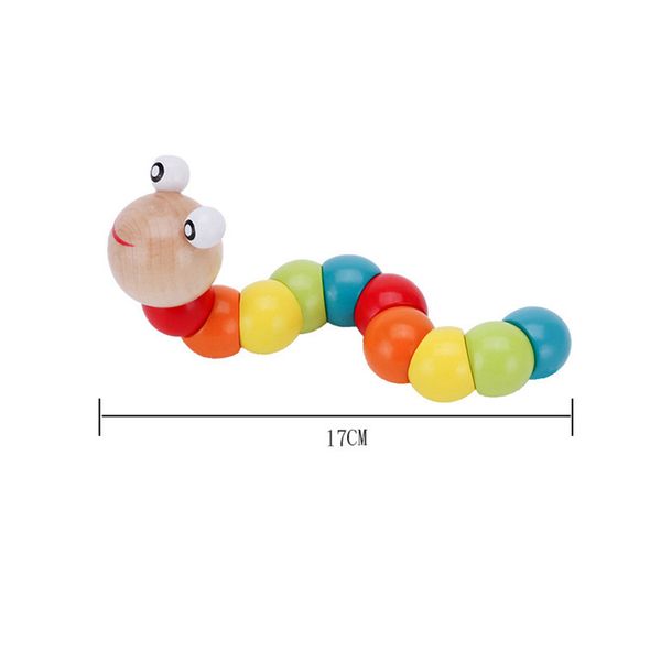 

2021 Hot Selling Kids Colorful Wooden Worm Puzzle Toys Parent-child Interactive Finger Game For Children Montessori Gift