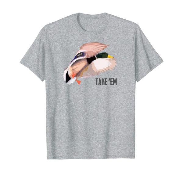 

drake take 'em - duck hunting shirt by committed waterfowl, White;black