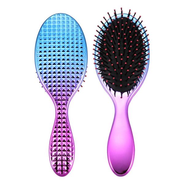 

anti-static scalp massage hair comb air cushion hair styling brush (blue), Silver