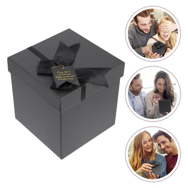 

gift wrap elegant box packing for christmas wedding birthday party (black)