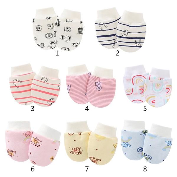 

pair baby anti scratching soft cotton gloves born protection face scratch mittens infant handguard supplies p15c children's, White