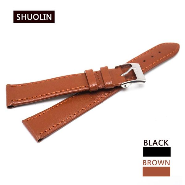 

watch bands bracelet belt black watchbands genuine leather strap 12mm 14mm 16mm 18mm 20mm 22mm band accessories wristband, Black;brown