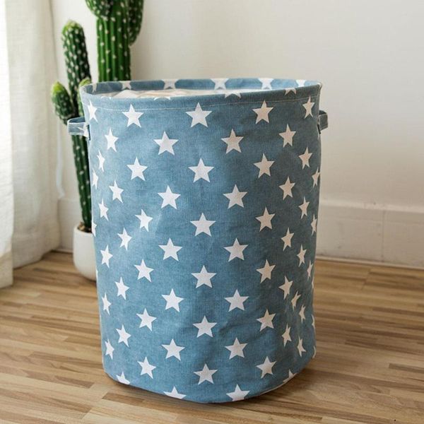 

storage baskets 35*45cm star design laundry basket bedroom toy clothes canvas bag container folding bucket home organizer