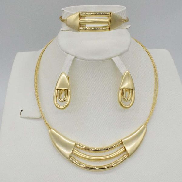 

earrings & necklace dubai 3color jewelry set gold color realnigerian wedding african sets parure bijoux, Silver