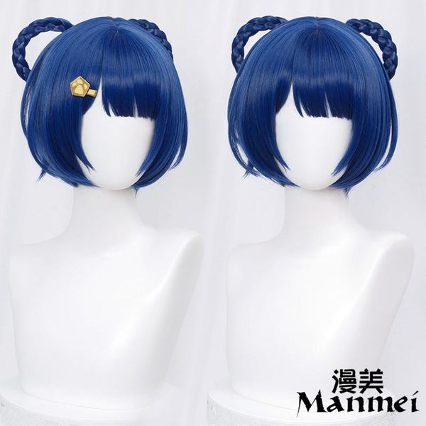 

other event & party supplies game genshin impact xiangling cosplay wig bazi wreath hair synthetic wigs high temperature soft silk