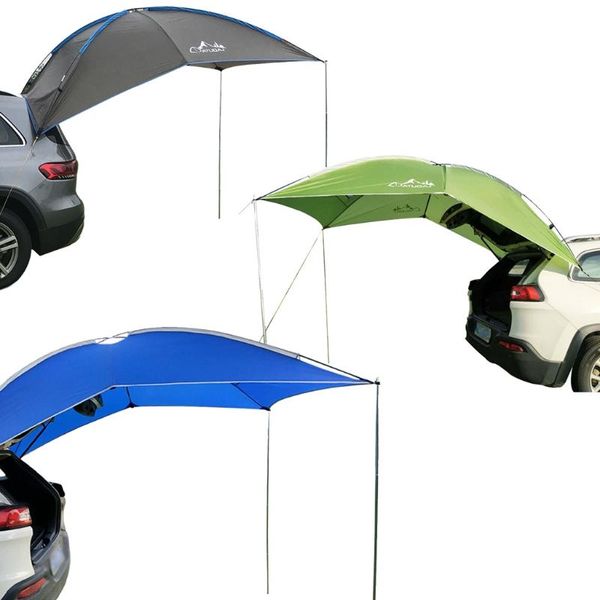 

tents and shelters car trunk tent sunshade with support bracket rainproof tailgate shade awning for self-driving tour barbecue outdoor cam