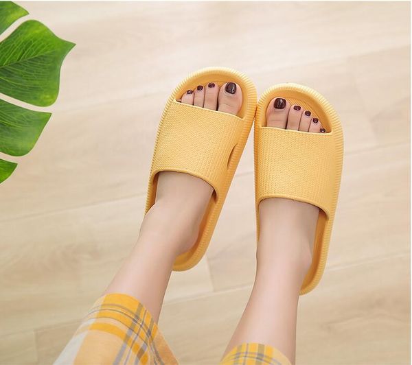 

soft bottomed thick walking on excrement slippers female summer home household cool slipper bathing eva plastic male, Black