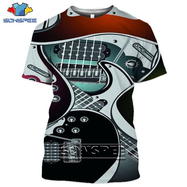 

guitar t shirt men women anime girl clothes 3d print music violin zither short sleeve hip hop streetwear pullover men's t-shirts, White;black