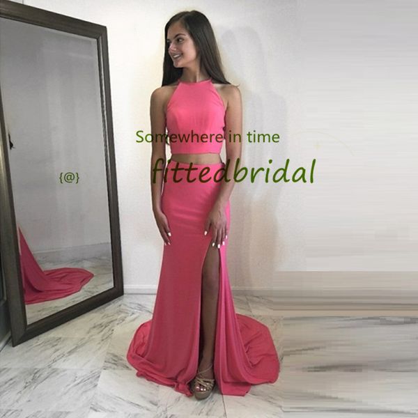 

prom dresses 2021 two pieces evening dress bridesmaid gowns, Black