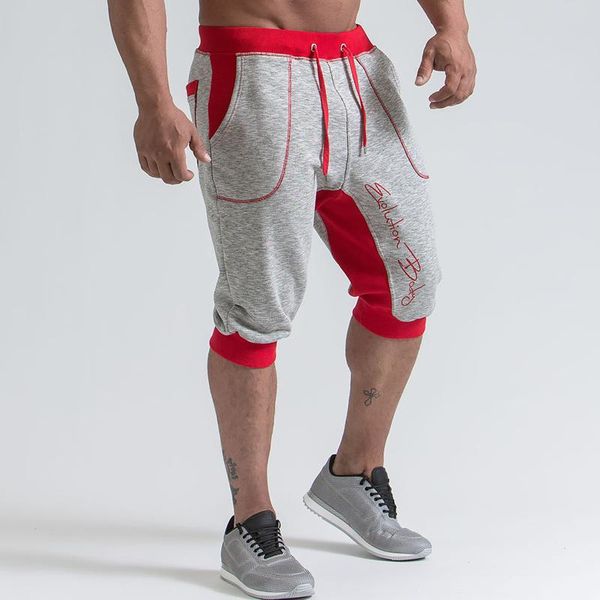 Koşu Şortları Erkek Spor Salonu Pamuk Jogging Açık Hava Spor Kırpılmış Fitness Sweatpants Erkek Egzersiz Kısa Pantolon