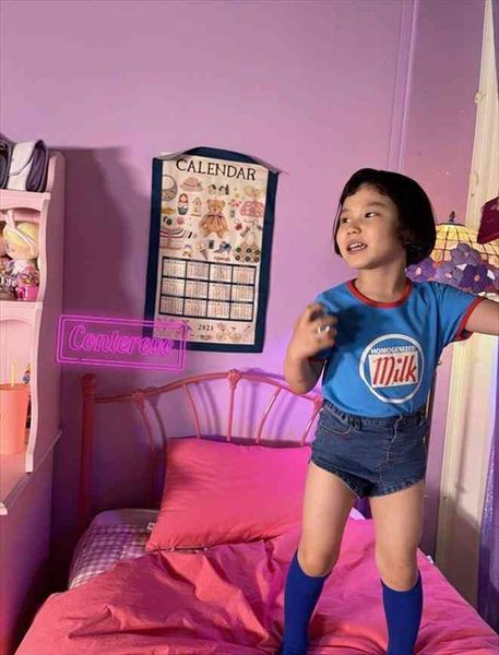 

8136 kids summer childrens clothing girls short sleeve t shirt boys letter korean children contrast retro, Blue