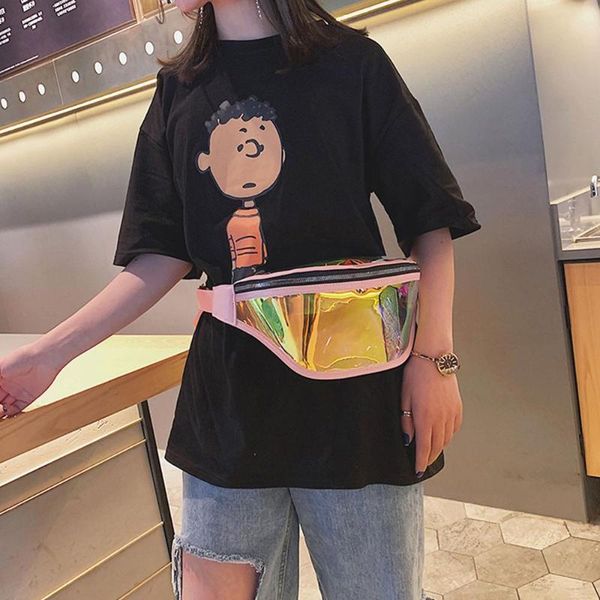 

clear laser belt bum bag waterproof transparent punk holographic fanny pack waist for women bags