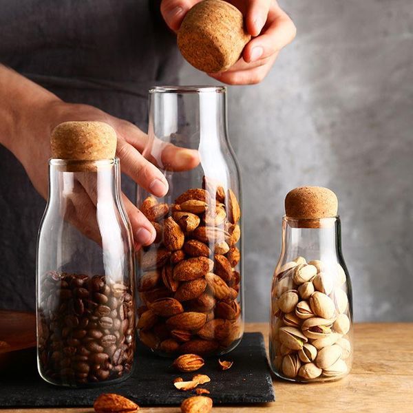 

storage bottles & jars vintage style glass bottle with cork ser clear coffee spice container kitchen pantry organizer canister
