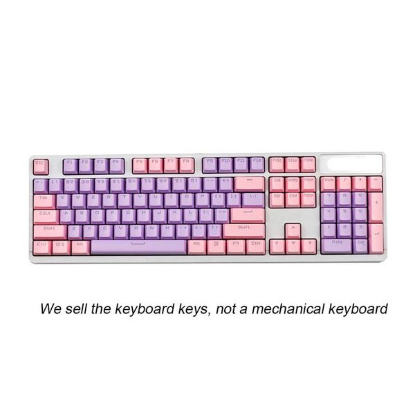 

keyboards pink purple blue mechanical keyboard key cap 104/87 keycap abs transparent for gaming mx keycaps