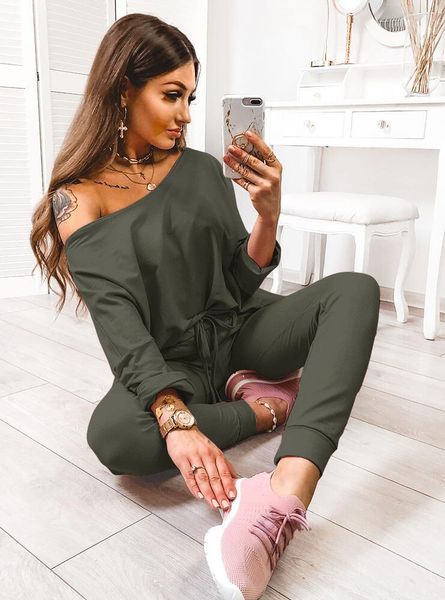 

tracksuits women spring fall joggers suit two pieces sets jogging sweatshirt pants long sweatpants outfits streetwear homewear women's, White
