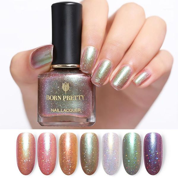 

pretty 6ml holographic chameleon nail polish glitter sequins laser diy design holo art varnish1