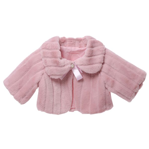 

Fashion Winter Baby Girl Faux Fur Jackets Elegant Princess Coats Thick Warm Parka Autumn Kids Outerwear Baby Girls Clothes, Champagne