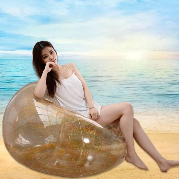 

inflatable camping beach chair summer travel garden sofas lazy bag fast folding translucent air mat x409b outdoor pads