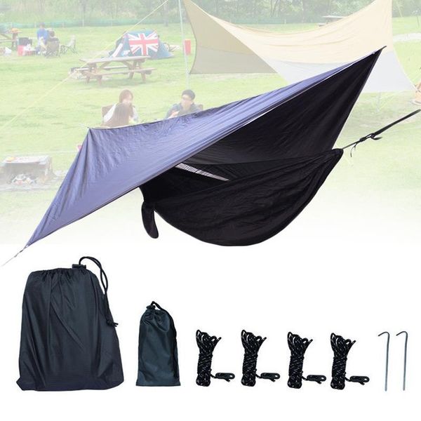 

camping hammock outdoor mosquito net tent set plaid cloth canopy shade for two people sleeping travel hiking tents and shelters