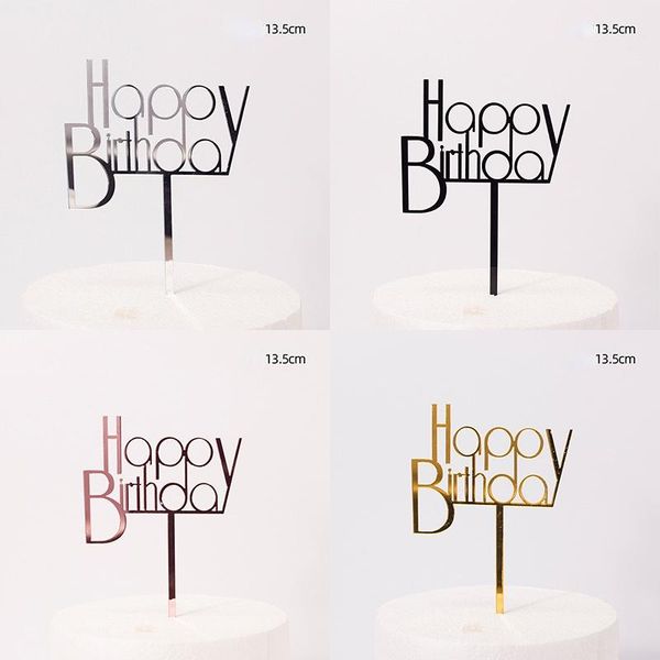 

other festive & party supplies 1pc acrylic happy birthday letter cake insert rose gold row baking decoration partyc ake decorating