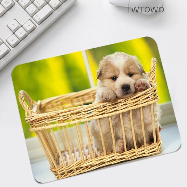 

mouse pads & wrist rests cute puppy printed mats mice natural rubber pad no locking edge small size 22x18cm for desk