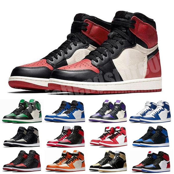 

2021 1 basketball shoes banned high x og 3 black toe white men chicago red royal blue sports sneakers size 7-13