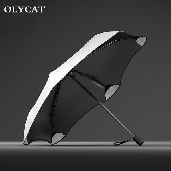 Olycat novo estilo flor dobrável guarda-chuva criativo 6k de alumínio uv proteção e guarda-chuvas à prova de vento e guarda-chuvas 210320