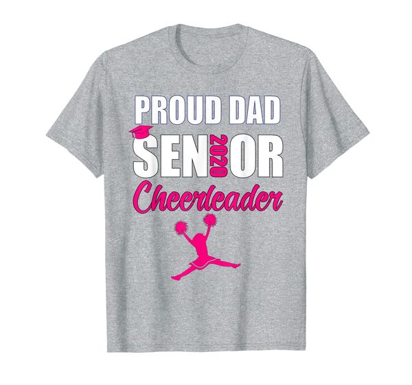 

proud dad senior cheerleader class of 2020 t-shirt, White;black