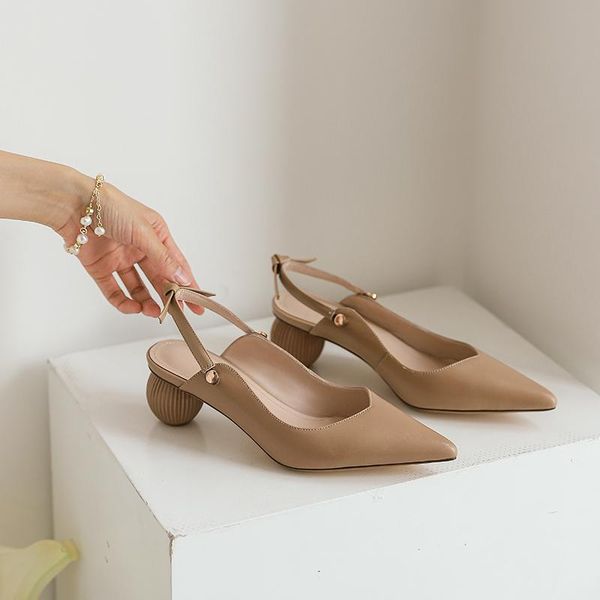 

dress shoes fashion women pointed toe pumps for genuine leather high heels classic rome mules elegant dancing woman, Black