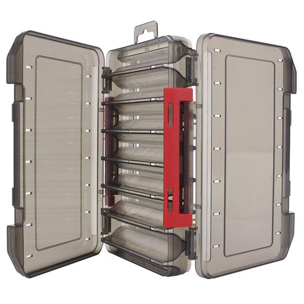 

double sided fishing tackle box 12 14 compartments bait lure hook storage accessories plastic case
