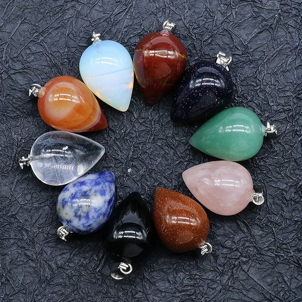 Natürlicher Tropfen-Quarz-Kristallstein-Anhänger, Wassertropfen, Heilchakra, Reiki-Charms, groß für die Schmuckherstellung