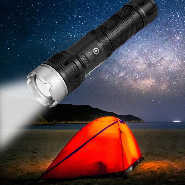 

flashlights torches usb rechargeable glare one-button control waterproof zoomable camping hiking trekking hunting fishing equipme