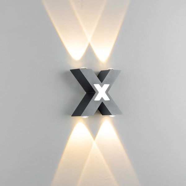 

outdoor wall lamps waterproof x-shaped lamp villa balcony courtyard exterior indoor staircase bedroom bedside led light
