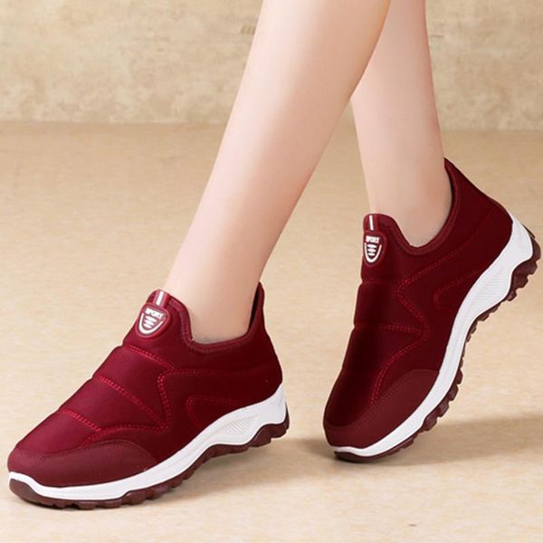 

boots women's winter snow women warm plush shoes woman non-slip ladies soft sole female flat outdoor plus size, Black