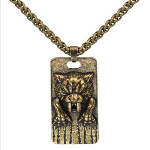 

chains men viking odin wolf necklace jewelry with valknut gift bag, Silver