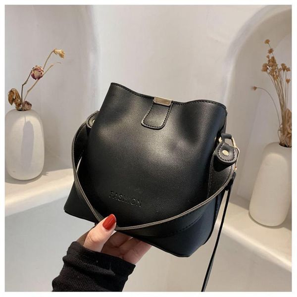 

evening bags summer large capacity bucket women fashion hasp synthetic leather pu designer crossbody bag casual shoulder ladies hand