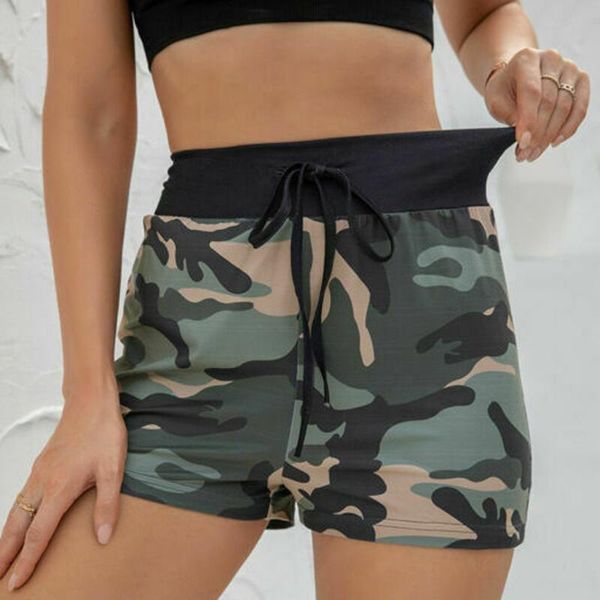 

women's shorts 2021 simple casual women high waist loose camouflage print harajuku fitness jogging gym sport straight, White;black