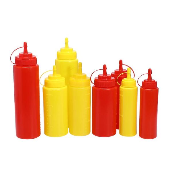

storage bottles & jars 8pcs sauce kitchen squeeze tomato catchup dispenser