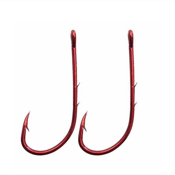 

fishing hooks jsm 50pcs 92247 high carbon steel red offset long barbed shank baitholder bait hook size 1 2/0 3/0