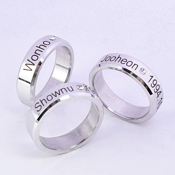 

cluster rings kpop monsta x ring finger for women and men shownu accessories 2010, Golden;silver