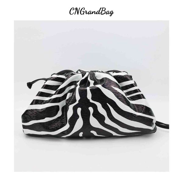 Saco Tote Custom Cartões Iniciais Zebra Impressão de Couro Nuvem de Couro Mulheres Macio Dumpling Hobo Party Mão 1124