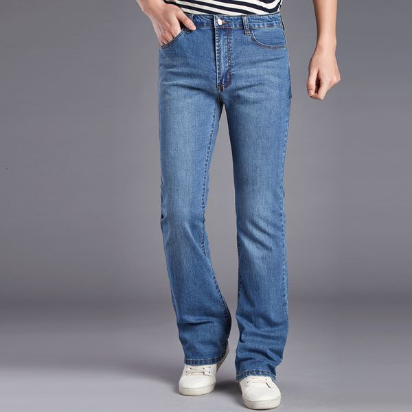 

spring and autumn denim micropants korean style slim-fit horns men's jeans, Blue