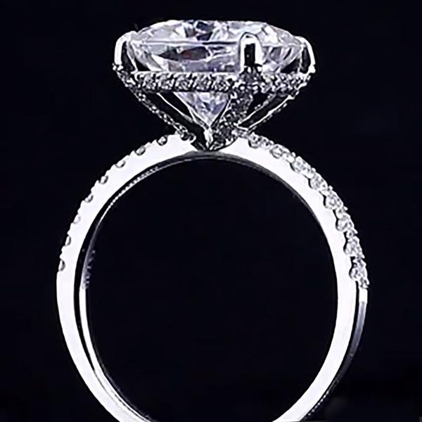 

cluster rings 14k white gold 6 moissanite diamond ring women elegant cushion cut square trendy wedding party engagement anniversary, Golden;silver