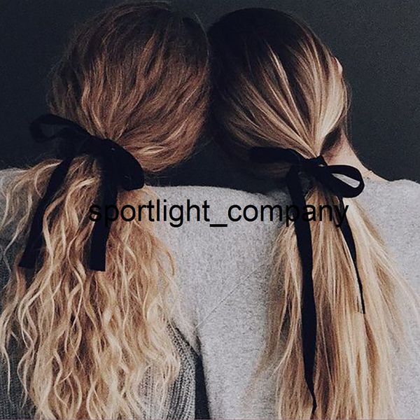 

vintage black velvet bow hair ribbon hairpins for women girls long hair tie female hair clip&band barrettes accessories gift, Slivery;white