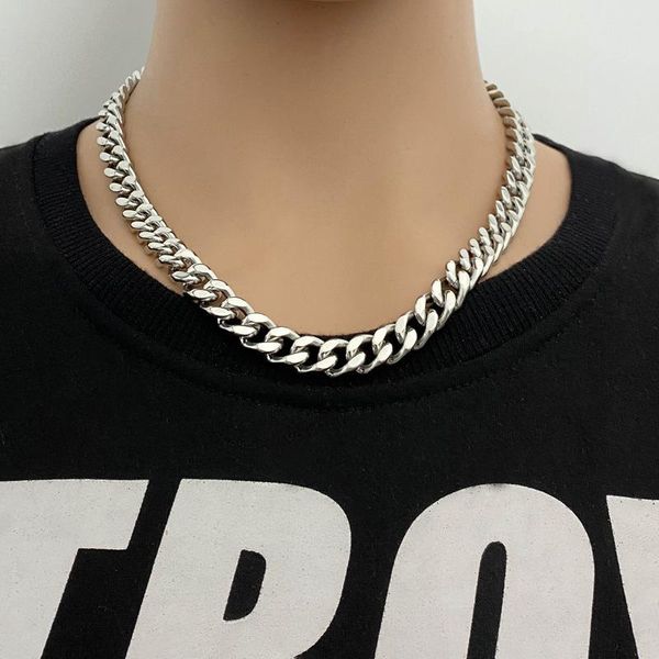 

stainless steel chain drag wild simple men and women necklace chains, Silver