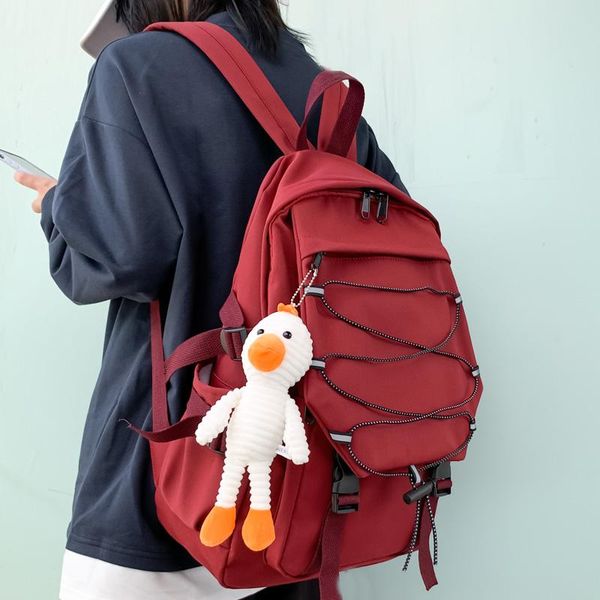 

backpack difa waterproof nylon women large capacity reflective drawstring lapschool bag for senior students