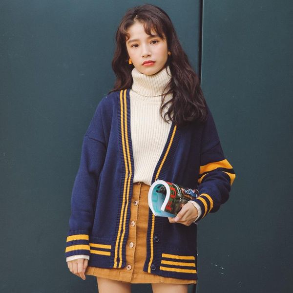 

women's knits & tees striped cardigan woolen sweater, White