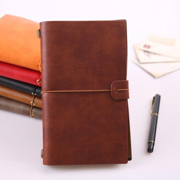 

notepads leather journal writing notebook a6 pu bound daily notepad for men women 76 pages (brown), Purple;pink