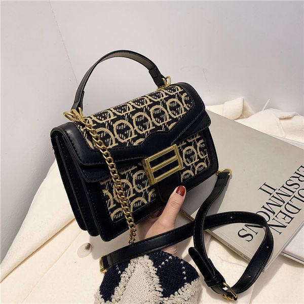 

luxurys felicie purse handbags designers korean texture small bag women's 2021 trend fashion chain messenger versatile one shoulder squ, Black;red